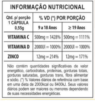 tabela nutricional +IMUNI